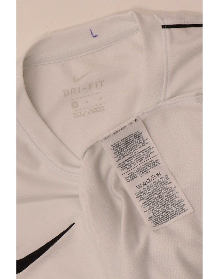 Nike Herre Dri Fit T-shirt Top Medium White Polyester