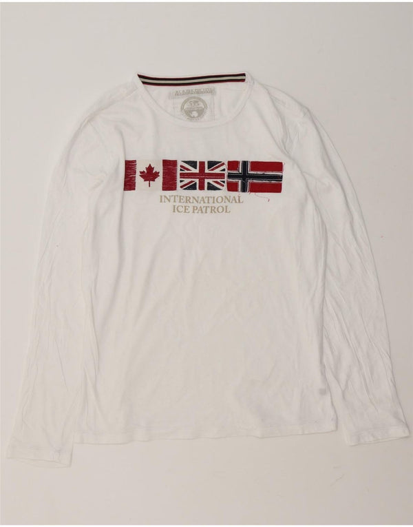 Napapijri Herre grafisk top langærmet stor hvid