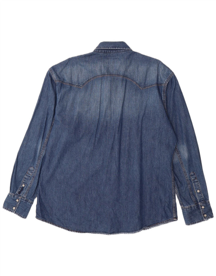 Wrangler Herre Denim Shirt XL Blå Bomuld