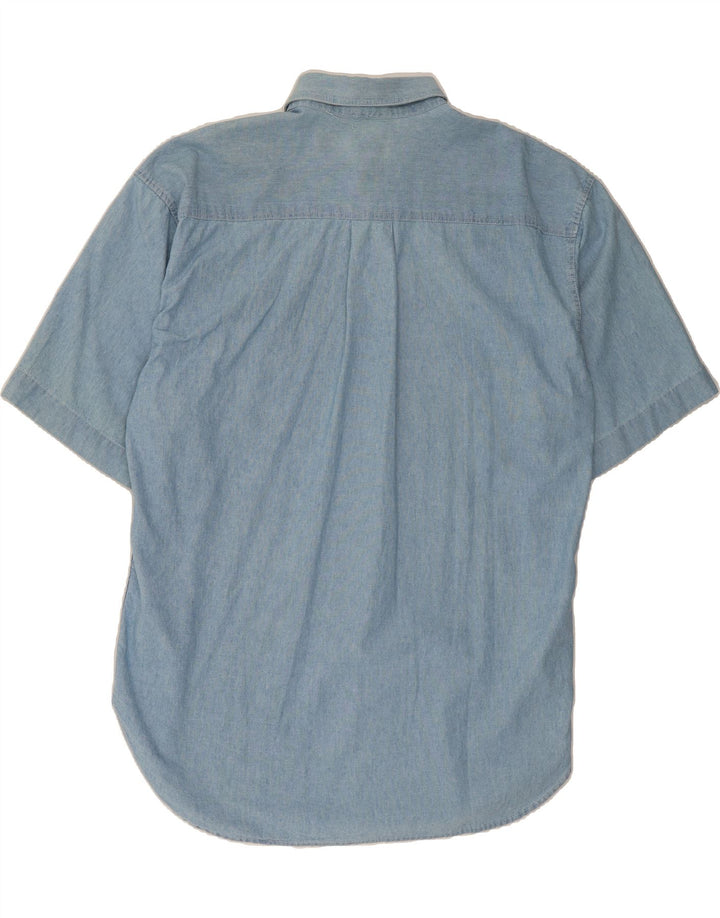 CASUCCI Mens Short Sleeve Shirt XL Blue Cotton Vintage Casucci and Second-Hand Casucci from Messina Hembry 