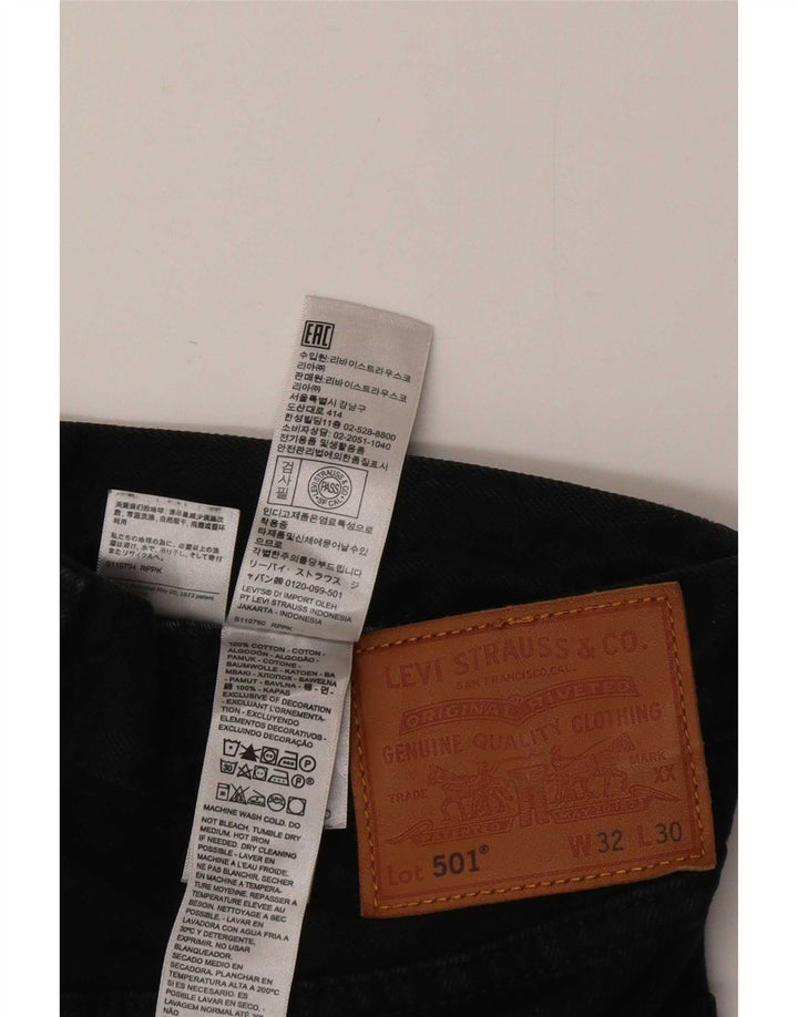 Levi's Herre 501 lige jeans W32 L30 sort bomuld