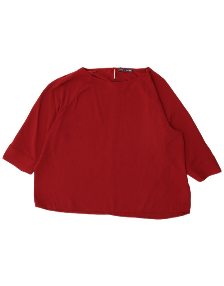 Marks & Spencer Dame 3/4-ærmet blusetop UK 22 2XL Burgundy Polyester