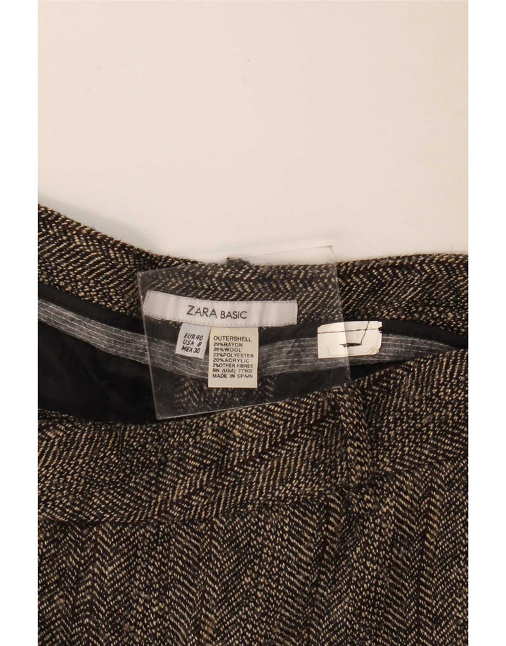 Zara Dame Bootcut Casual Bukser EU 40 Medium W30 L30 Grå Sildeben