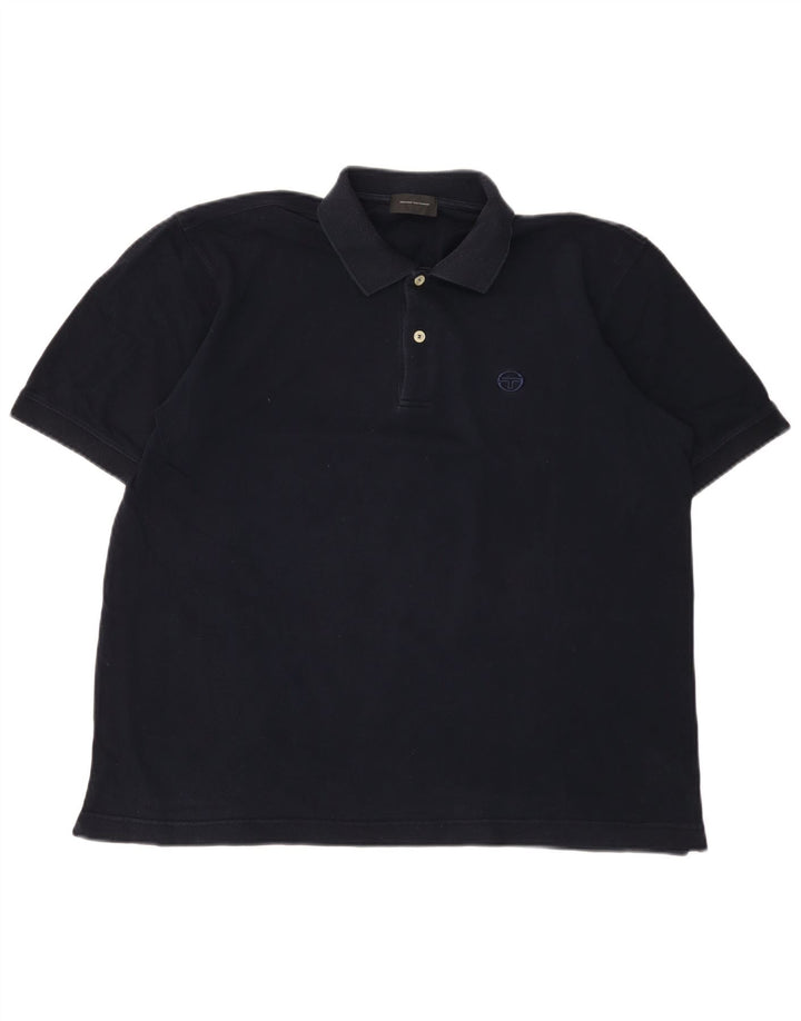 Sergio Tacchini Herre poloskjorte IT 52 Stor marineblå bomuld