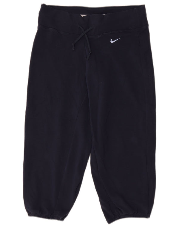Nike Dame Dri Fit Capri Træningsdragt Bukser Joggers UK 8 Small Navy Blue