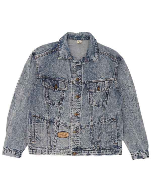 Wild Men Denim Jacket UK 38 Medium Blue Cotton