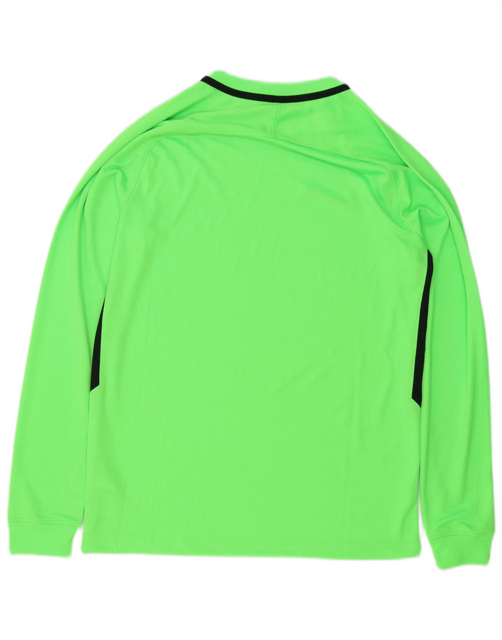 Nike Herre Dri Fit Top Langærmet Medium Grøn Colourblock Polyester