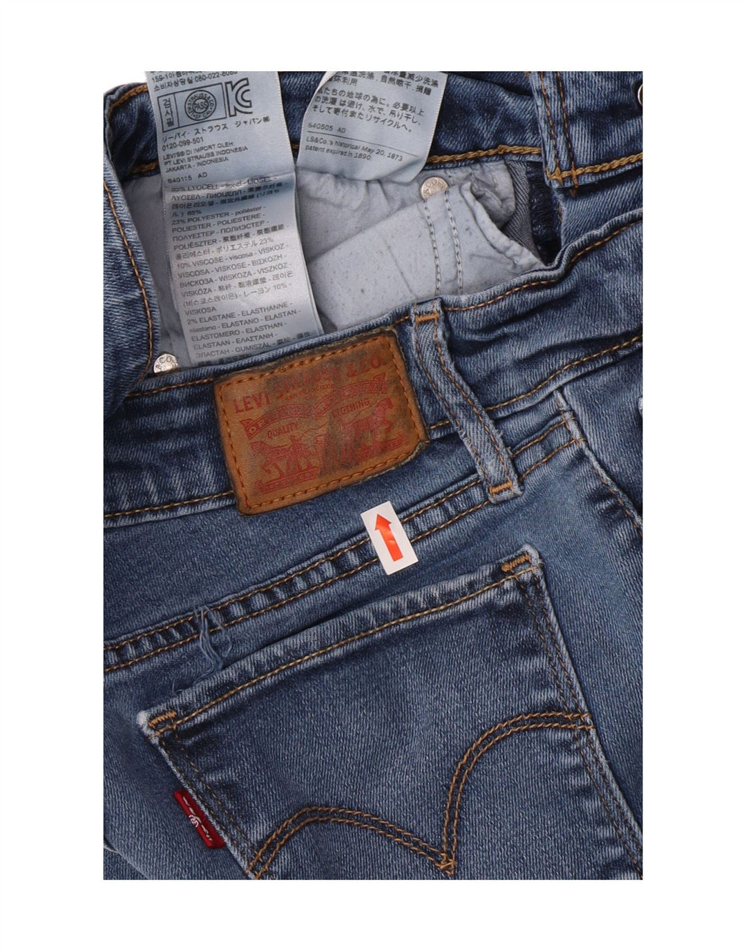 LEVI'S Dame 711 Skinny Jeans W26 L30 Blå Lyocell
