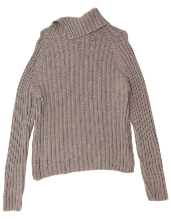 Nautica Dame Rullehals Sweater UK 14 Medium Grå Bomuld