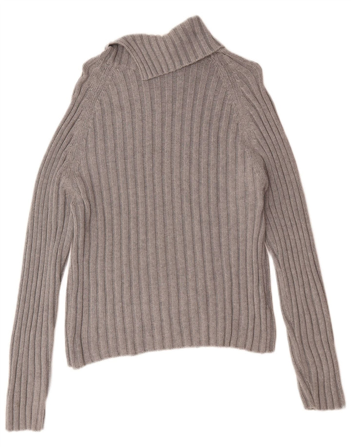 Nautica Dame Rullehals Sweater UK 14 Medium Grå Bomuld