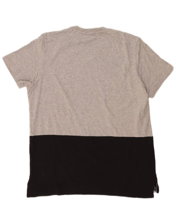 Adidas Herre grafisk T-shirt Top XL Grå Colourblock Bomuld