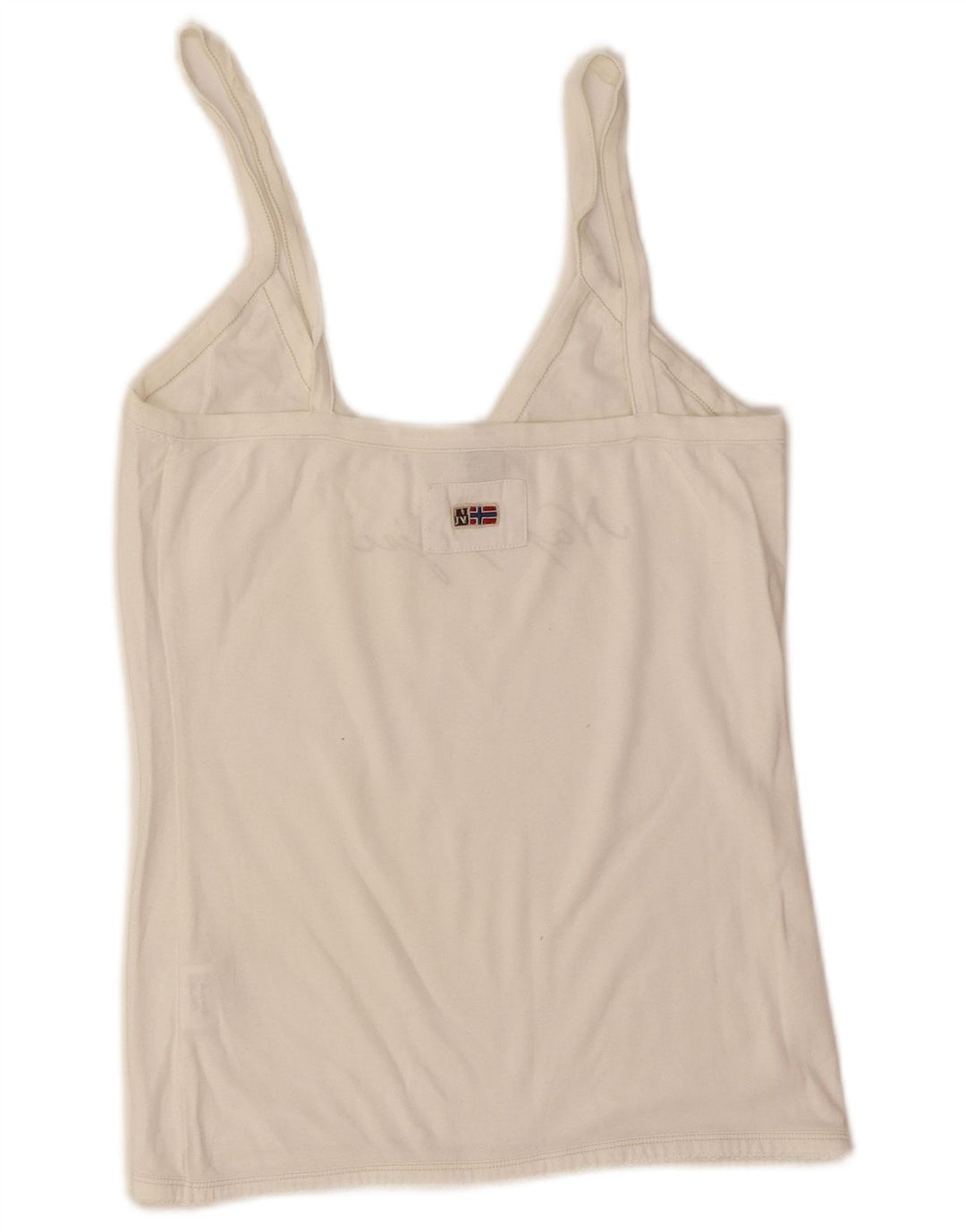 Napapijri Dame Cami Top UK 14 Stor Hvid Bomuld