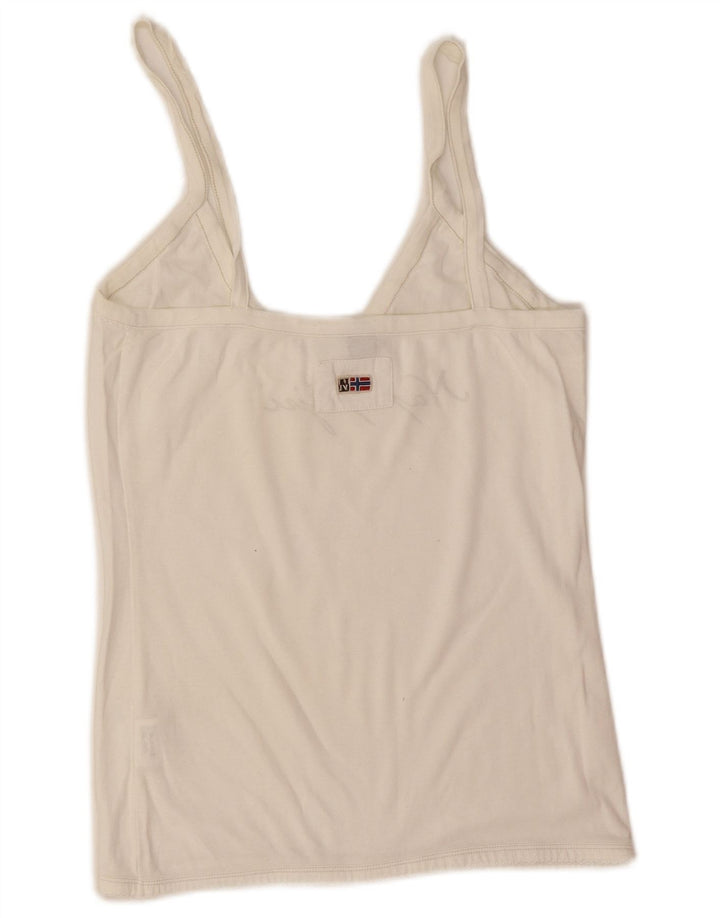 Napapijri Dame Cami Top UK 14 Stor Hvid Bomuld