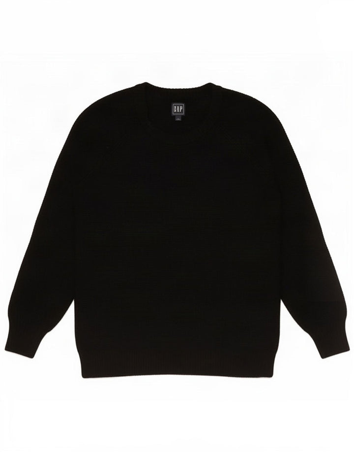 Gap Womens Crew Neck Jumper Sweater UK 12 Medium Black Nylon