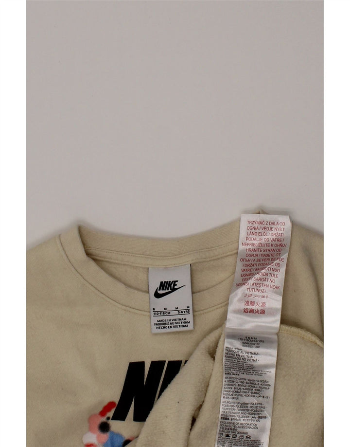 NIKE Grafisk sweatshirttrøje til piger 5-6 år Medium Off White Bomuld