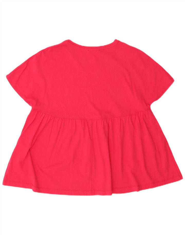 Zara Dame Oversized T-Shirt Top UK 14 Medium Pink Bomuld