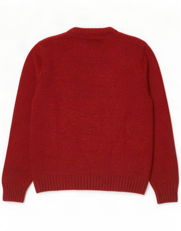 Fat Face Mens Crew Neck Jumper Sweater Large Burgundy Flecked Cotton
