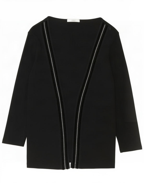 Marks & Spencer Womens Open Cardigan Sweater UK 8 Small Black Bomuld