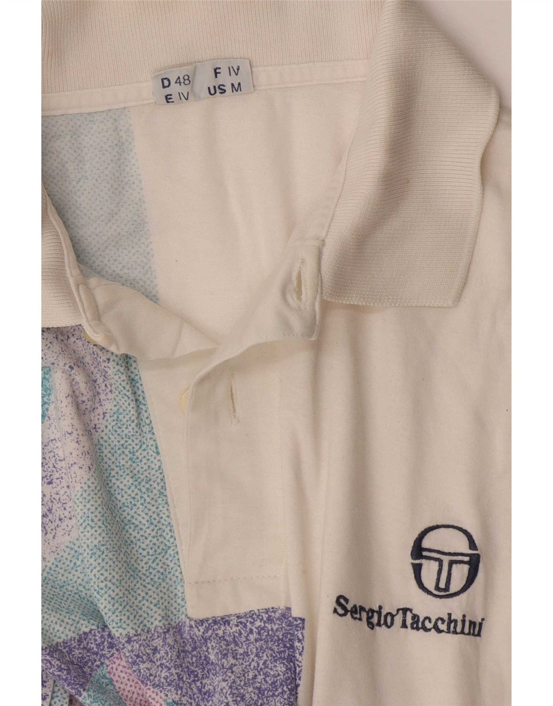 Sergio Tacchini Herre poloshirt Medium Hvid Geometrisk
