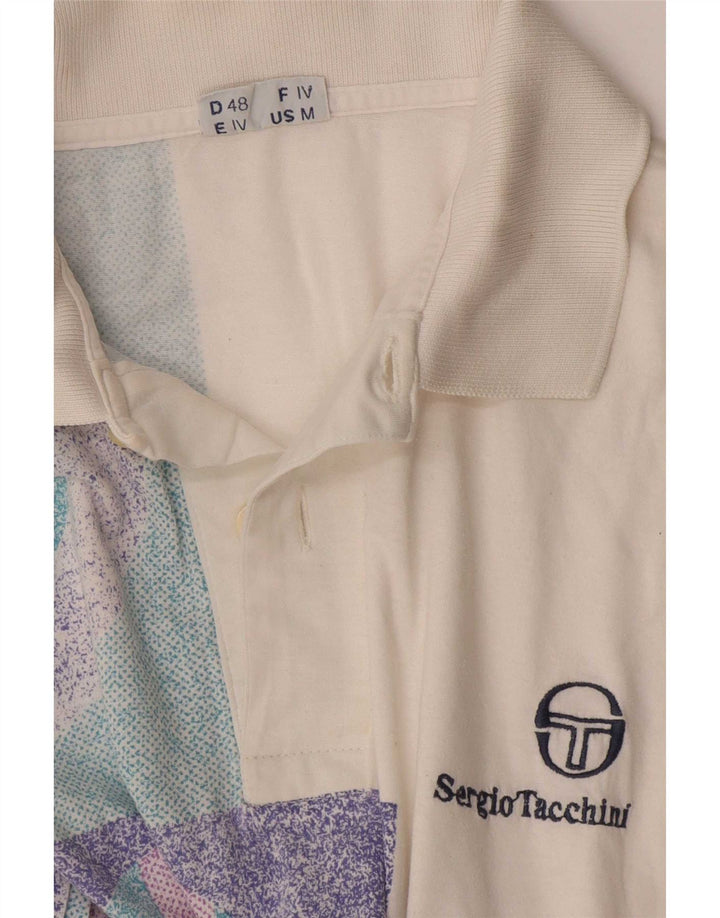 Sergio Tacchini Herre poloshirt Medium Hvid Geometrisk