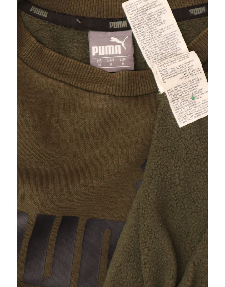 Puma Herre Grafisk Sweatshirt Jumper Medium Khaki Bomuld
