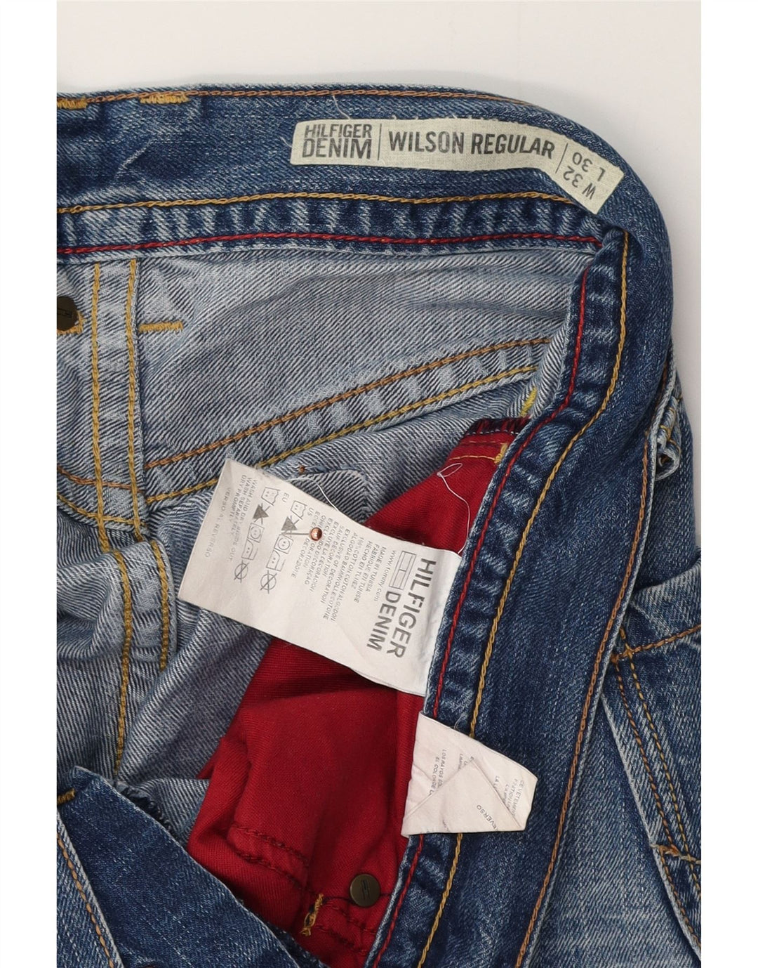 TOMMY HILFIGER Herre Wilson Straight Jeans W32 L30 Blå Bomuld