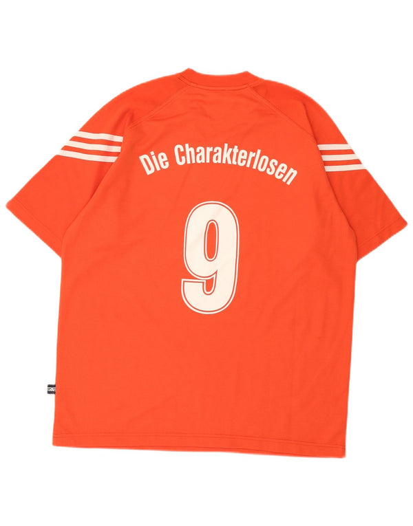 Adidas Herre grafisk T-shirt Top UK 40/42 Medium Orange Polyester