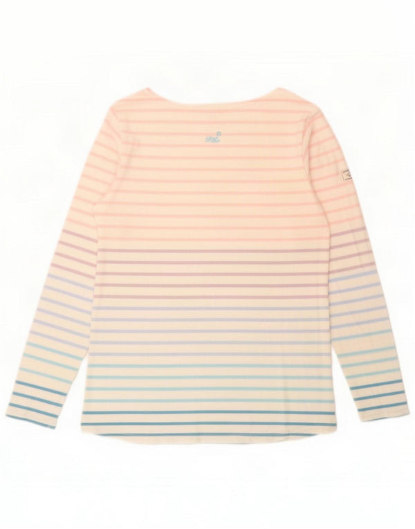 Joules Dame Top Langærmet UK 10 Small Multifarvet Stribet Bomuld