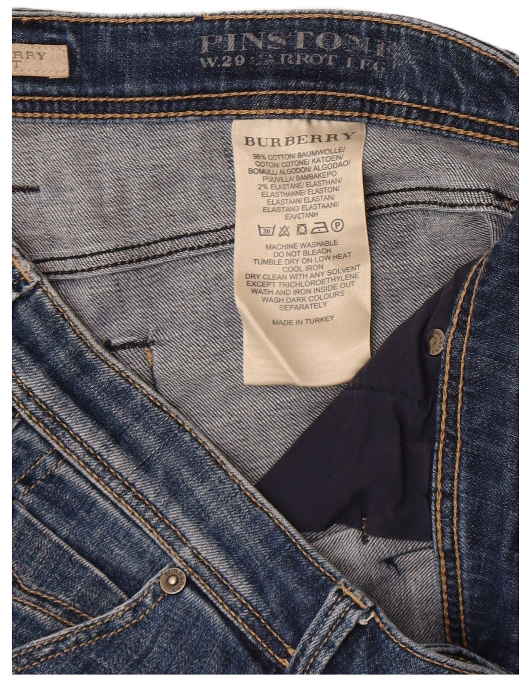 Burberry Dame BRIT Denim Shorts W29 Medium Blue Bomuld