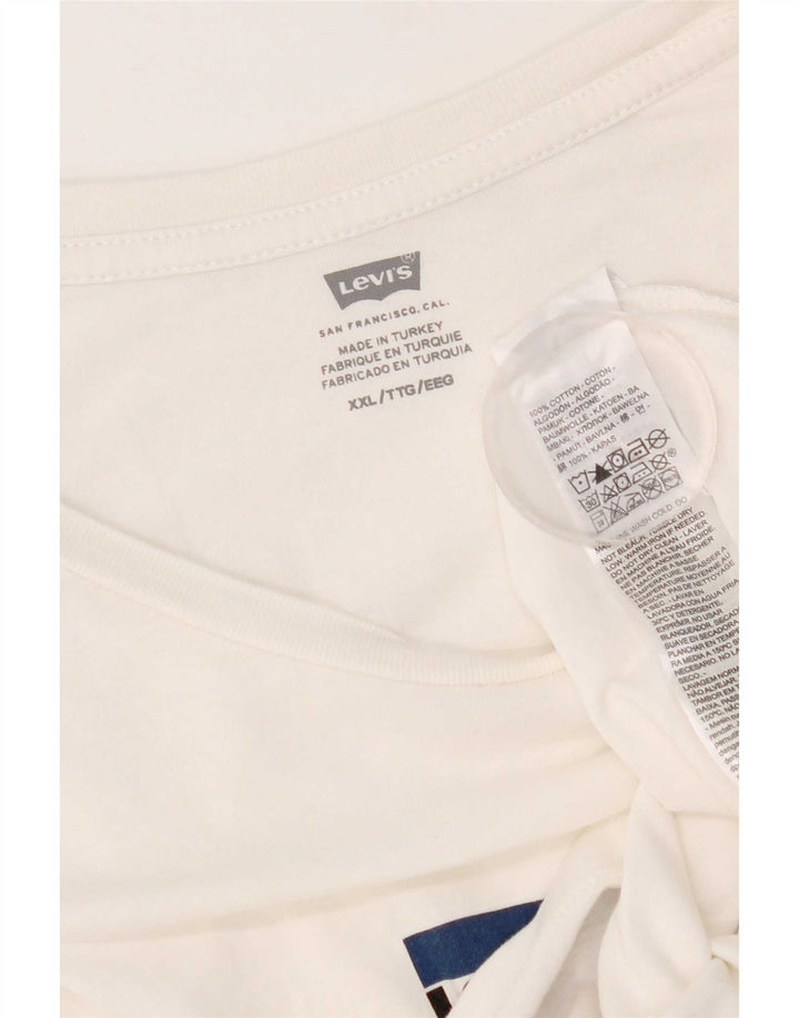 Levi's Dame T-Shirt Top UK 20 2XL Hvid Bomuld
