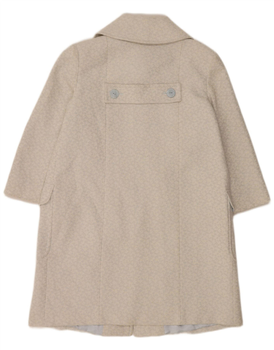 Paul Costelloe Dame 3/4 ærmet overfrakke UK 12 Medium Blue Geometric