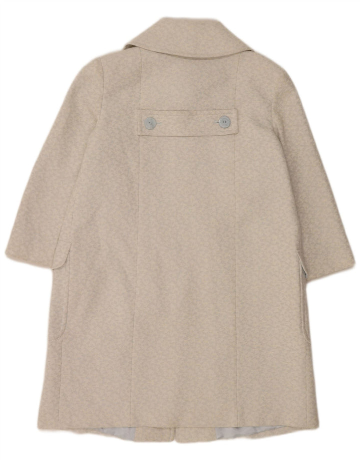 Paul Costelloe Dame 3/4 ærmet overfrakke UK 12 Medium Blue Geometric