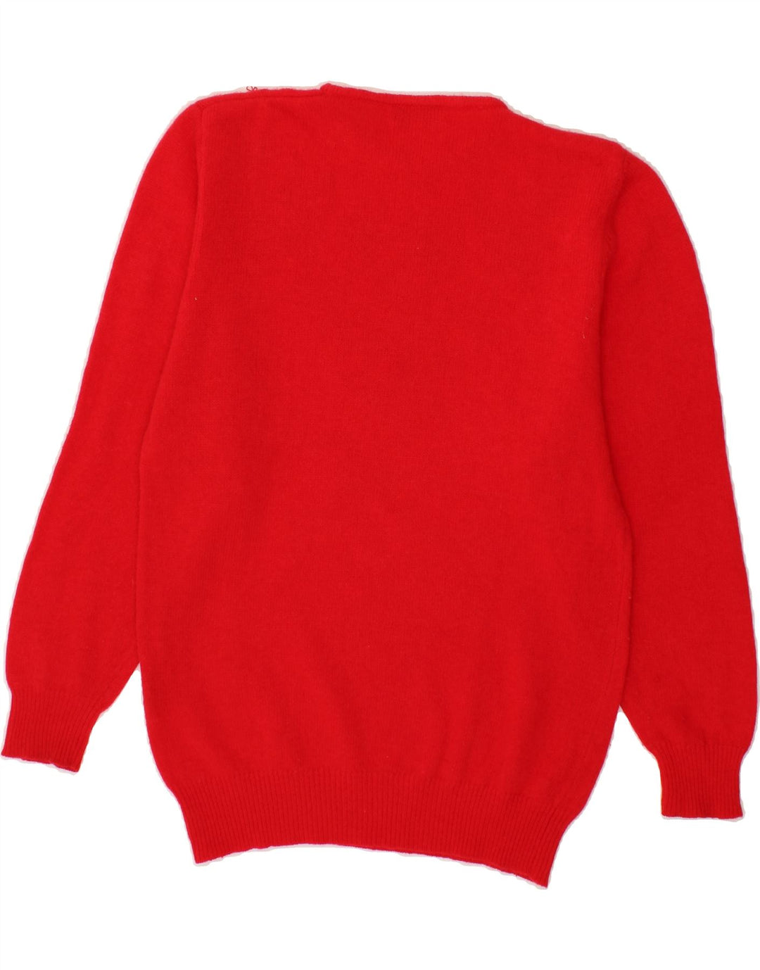 BELLINA Womens Crew Neck Jumper Sweater UK 14 Medium Red Floral Vintage Bellina and Second-Hand Bellina from Messina Hembry 