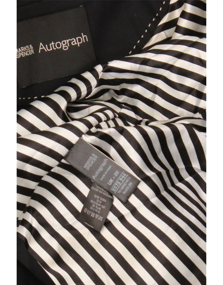 Marks & Spencer Womens Autograph Open Bolero Jacket UK 20 2XL Sort Bomuld