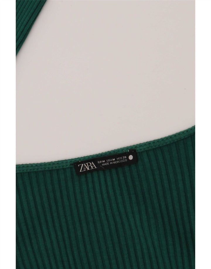 Zara Womens Bodysuit UK 12 Medium Green