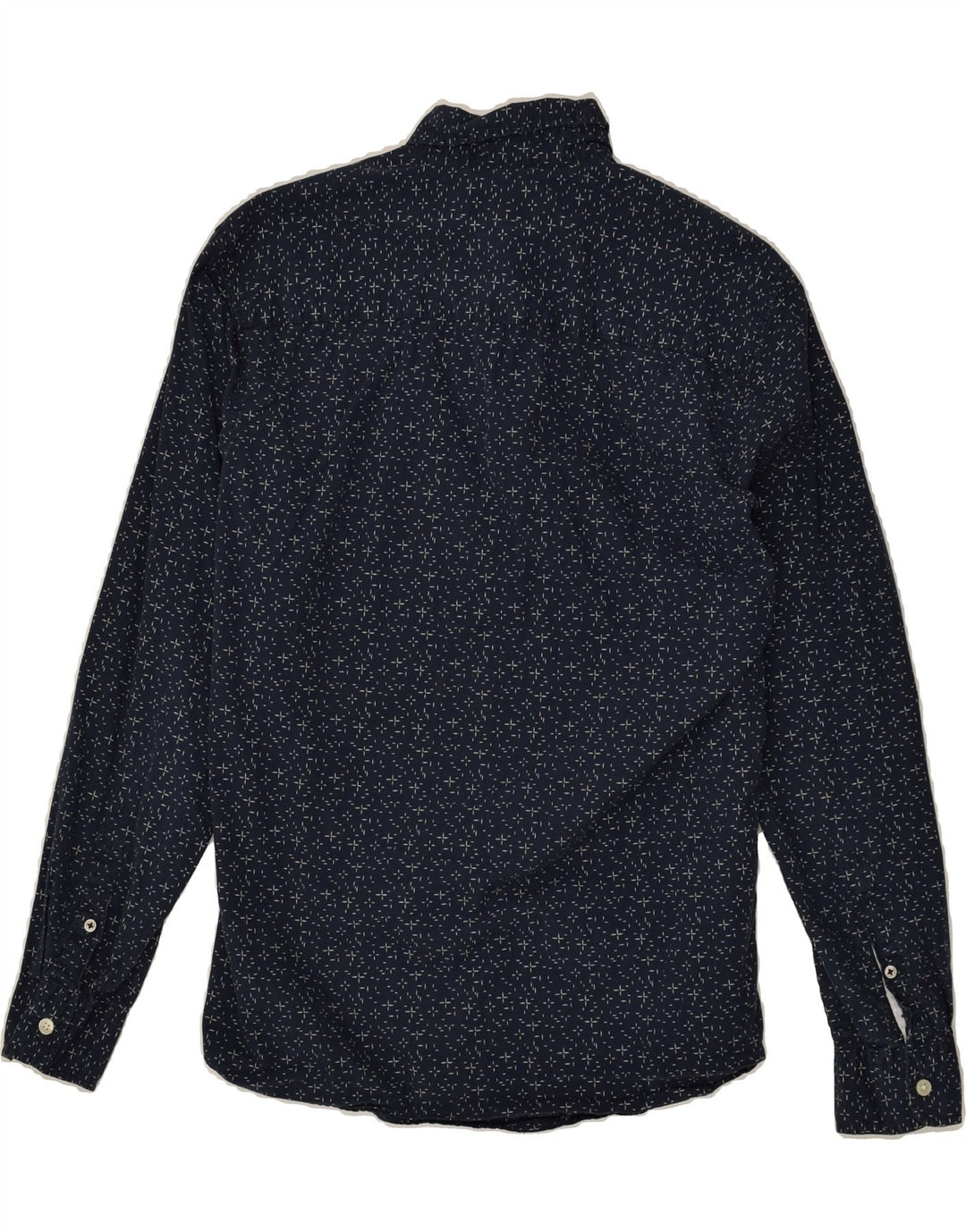 JACK & JONES Mens Abstract Pattern Shirt Medium Navy Blue Flecked Cotton | Vintage Jack & Jones | Thrift | Second-Hand Jack & Jones | Used Clothing | Messina Hembry 