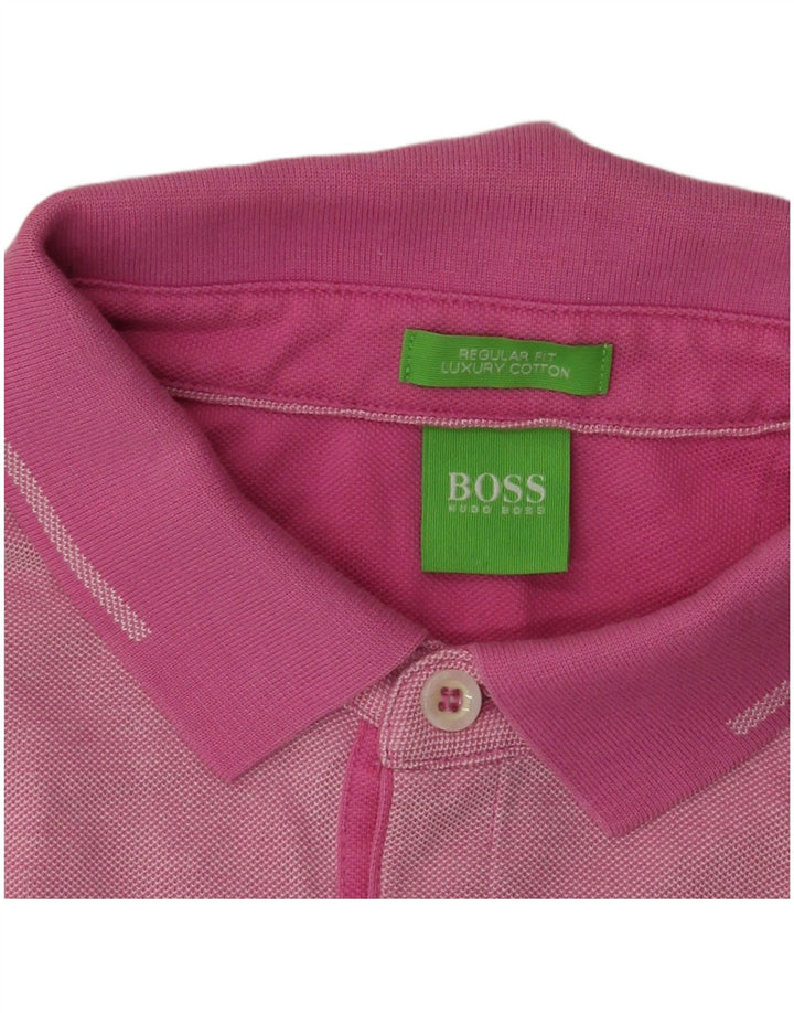 Hugo Boss Herre Regular Fit Polo Shirt Medium Pink Flecked Bomuld