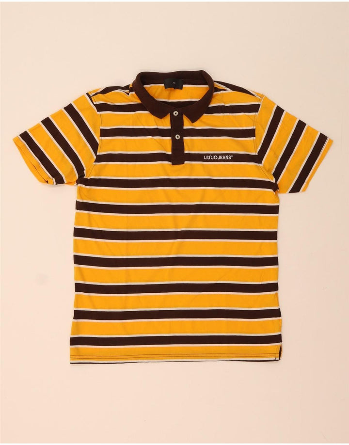 Liu Jo Herre poloshirt Medium gul stribet bomuld