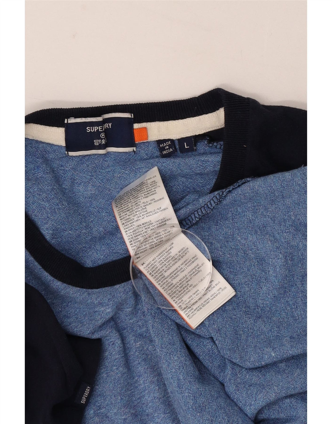 Superdry Herre T-shirt Top Stor Blå Colourblock Bomuld