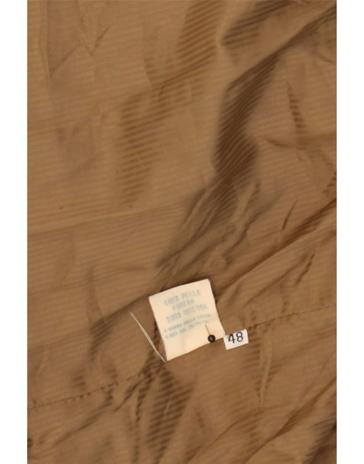 Vintage herre 4 knap ruskind blazerjakke IT 48 medium brunt læder