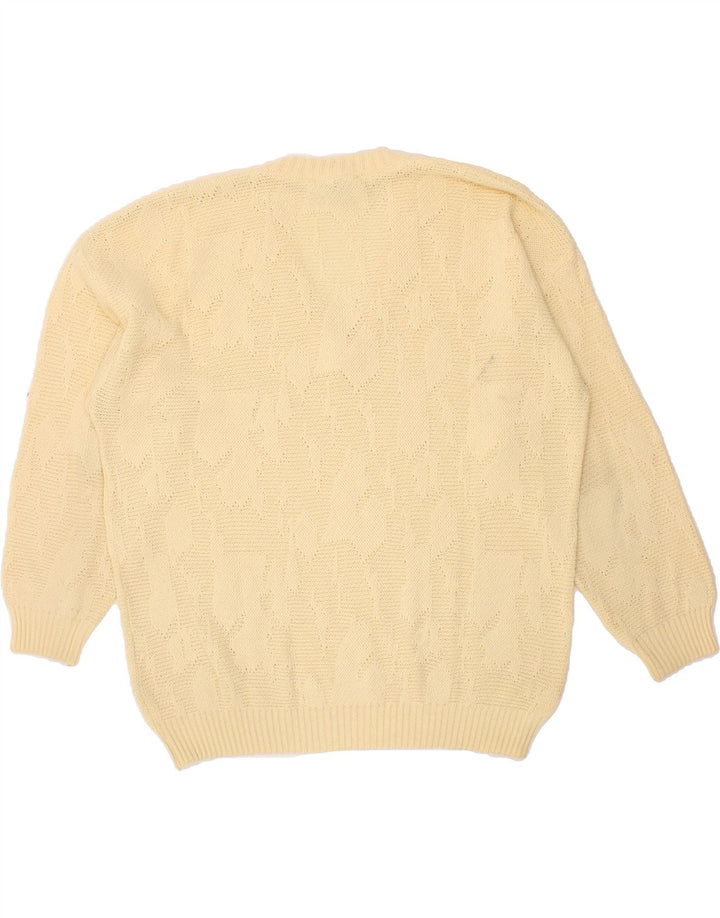 VINTAGE Mens V-Neck Jumper Sweater IT 52 Large Beige Cotton Vintage Vintage and Second-Hand Vintage from Messina Hembry 