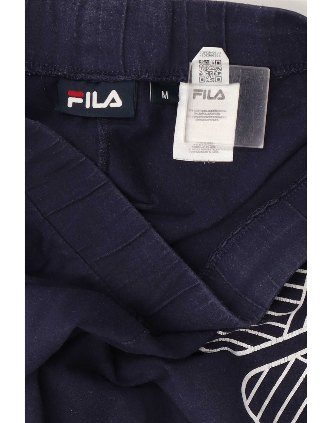Fila Kvinders Grafiske Leggings UK 12 Medium Navyblå Bomuld