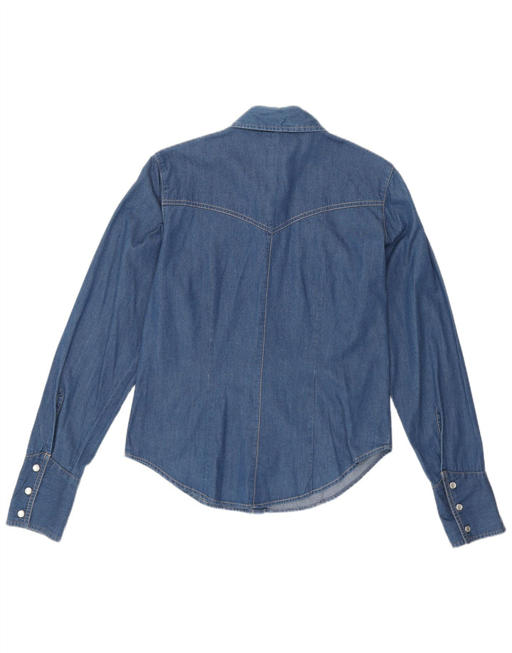 Carrera Dame Denim Shirt UK 12 Medium Blue Cotton