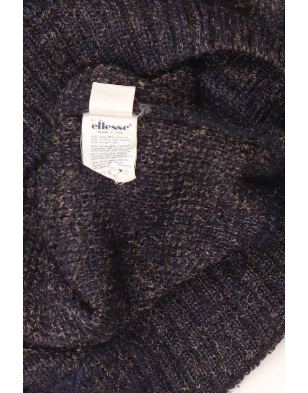 Ellesse Herre Boat Neck Jumper Sweater Medium Navy Blue Uld
