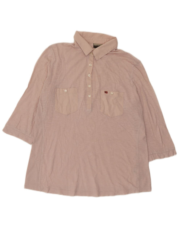 Napapijri Dame 3/4-ærmet poloshirt UK 14 Medium Pink
