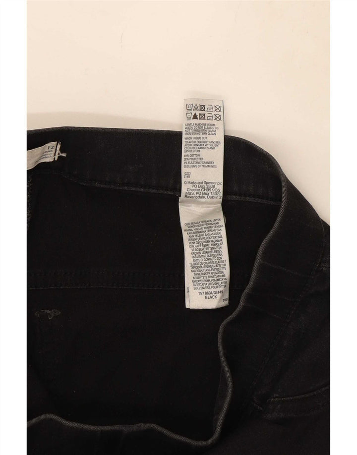 Marks & Spencer Dame Jegging Jeans UK 12 Medium W30 L29 Sort Bomuld