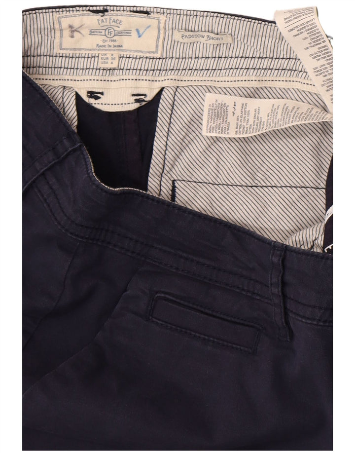 Fat Face Dame Chino Shorts UK 8 Small W28 Navy Blue Bomuld