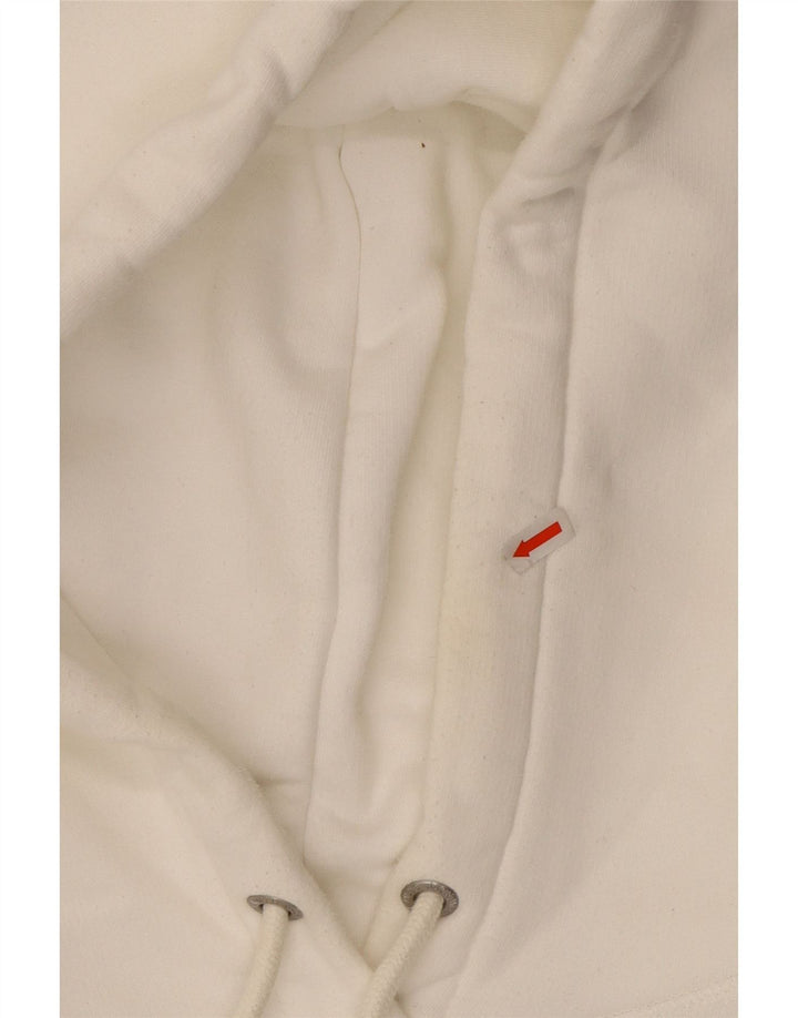 JACK WILLS Dame Oversized grafisk hættetrøje trøje UK 16 Stor hvid bomuld