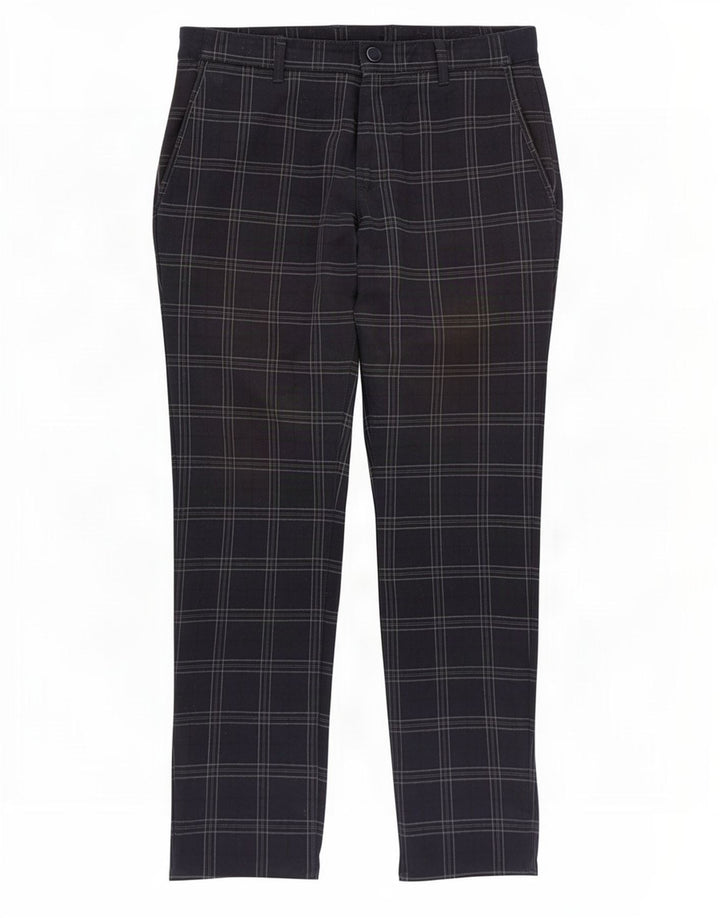 Zara Dame Slim Chino Bukser Medium W31 L29 Marineblå Ternet polyester