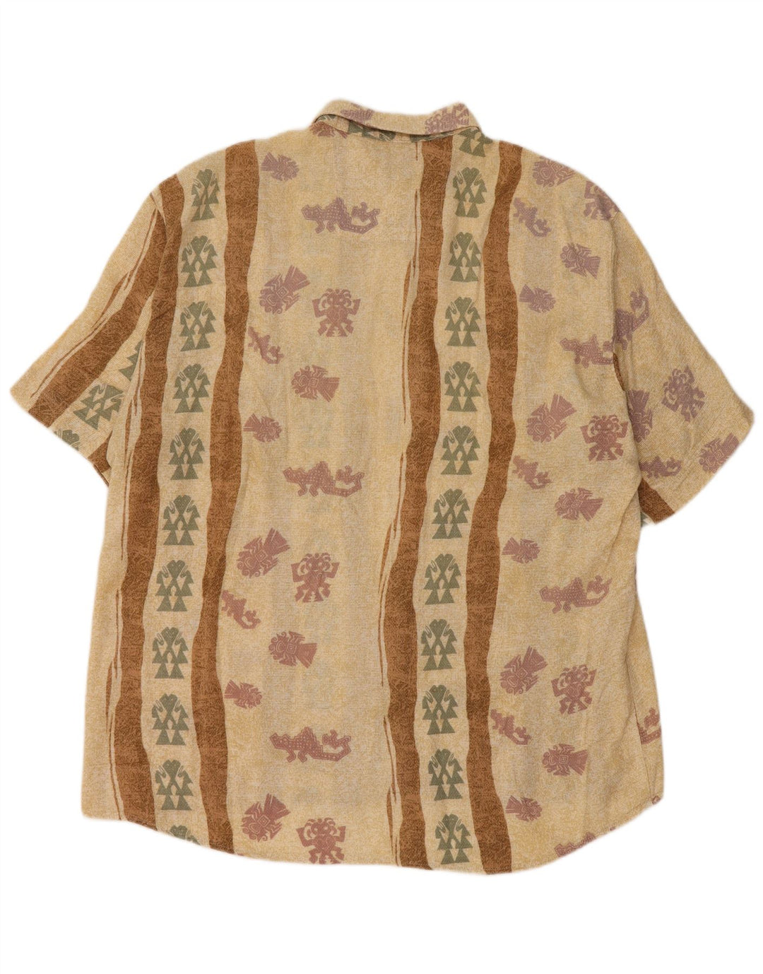 Dornbusch Herre abstrakt mønster kortærmet skjorte størrelse 45 XL Beige